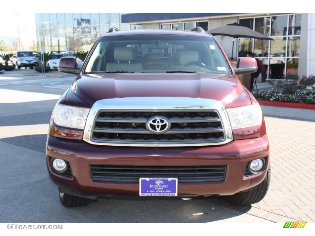 2008 Sequoia SR5 - Cassis Red Pearl / Sand Beige photo #3