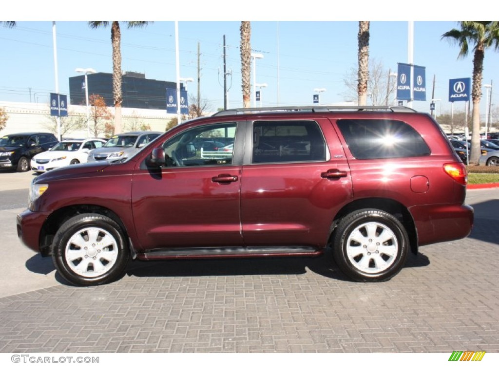 2008 Sequoia SR5 - Cassis Red Pearl / Sand Beige photo #5