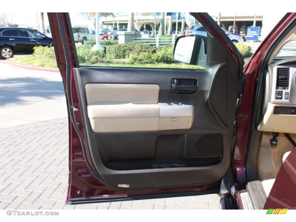 2008 Sequoia SR5 - Cassis Red Pearl / Sand Beige photo #9