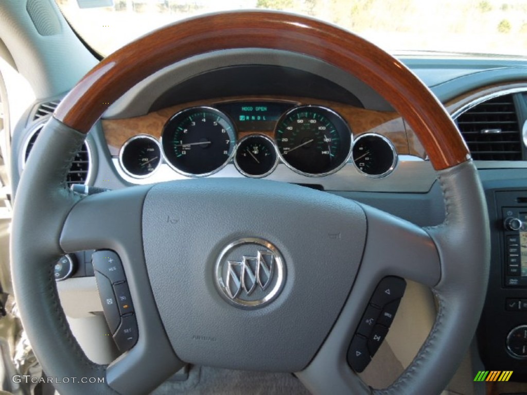 2008 Buick Enclave CXL Titanium/Dark Titanium Steering Wheel Photo #76102196