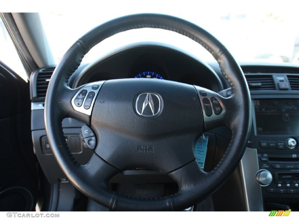 2006 Acura TL 3.2 Ebony Steering Wheel Photo #76103636