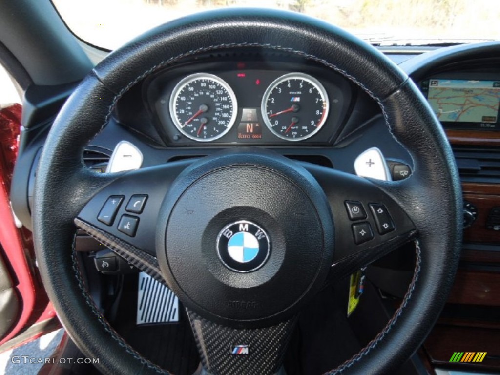 2006 BMW M6 Coupe Black Steering Wheel Photo #76104545