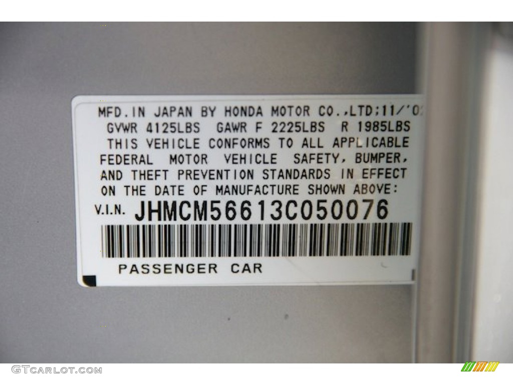 2003 Accord EX Sedan - Satin Silver Metallic / Black photo #34