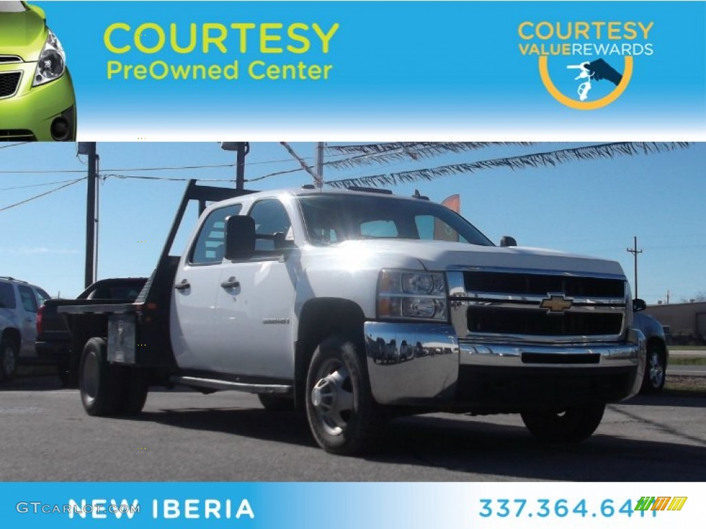 2008 Silverado 3500HD Work Truck Crew Cab - Summit White / Dark Titanium photo #1