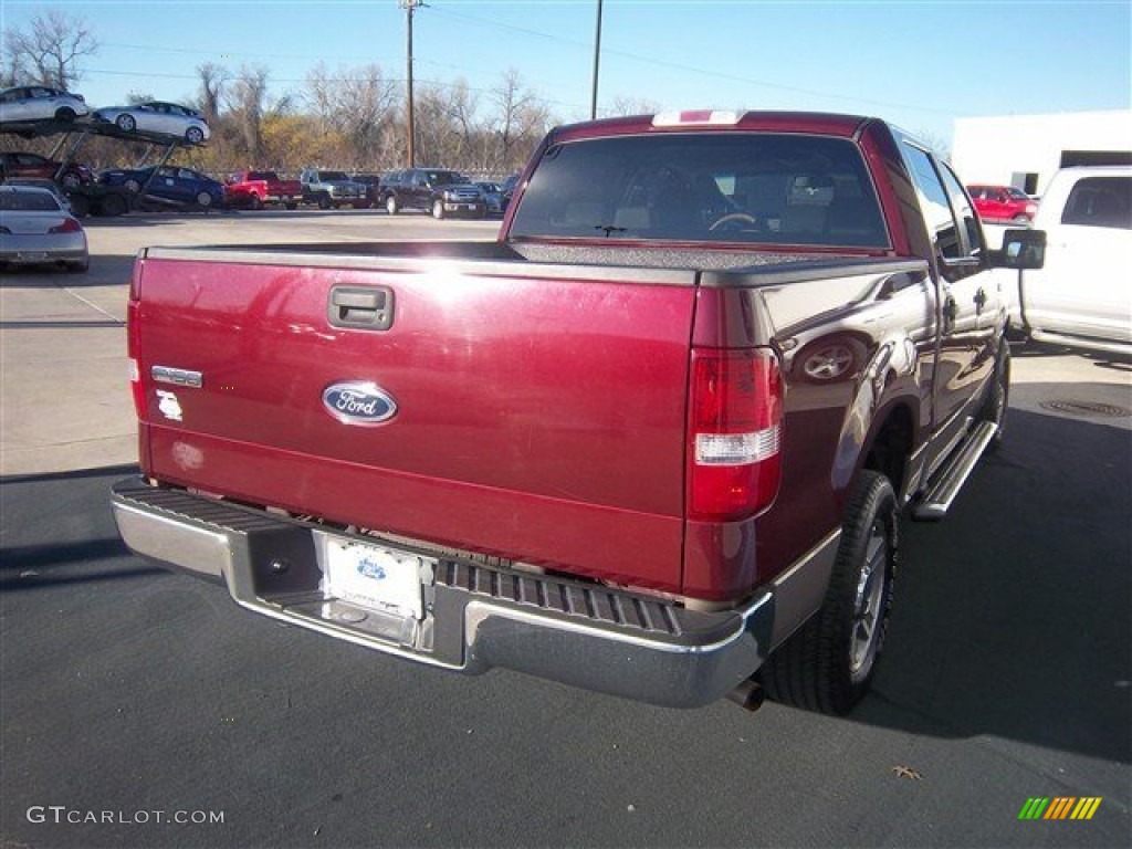 2005 F150 XLT SuperCrew - Dark Toreador Red Metallic / Tan photo #8