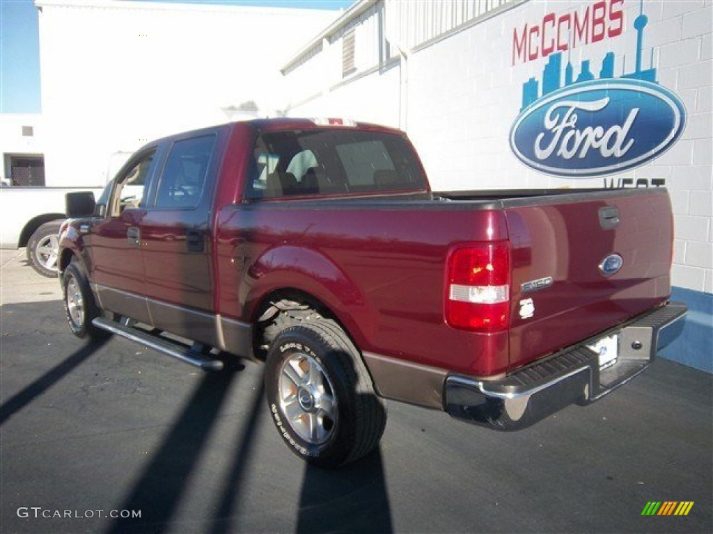 2005 F150 XLT SuperCrew - Dark Toreador Red Metallic / Tan photo #11