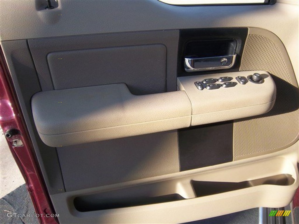 2005 F150 XLT SuperCrew - Dark Toreador Red Metallic / Tan photo #16