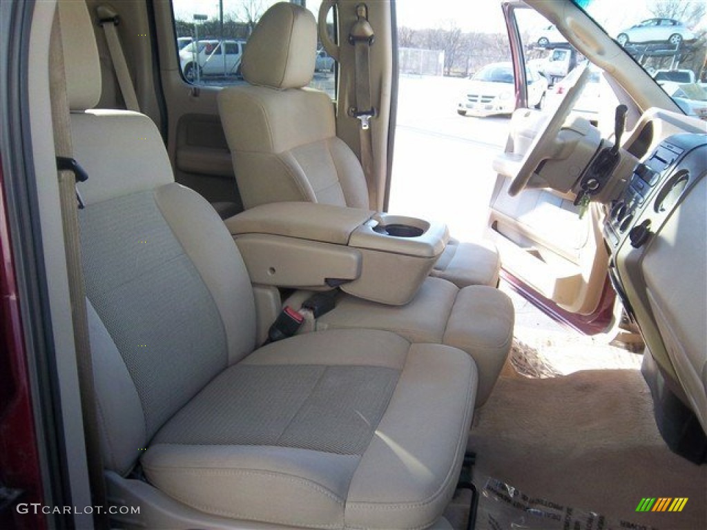 2005 F150 XLT SuperCrew - Dark Toreador Red Metallic / Tan photo #42