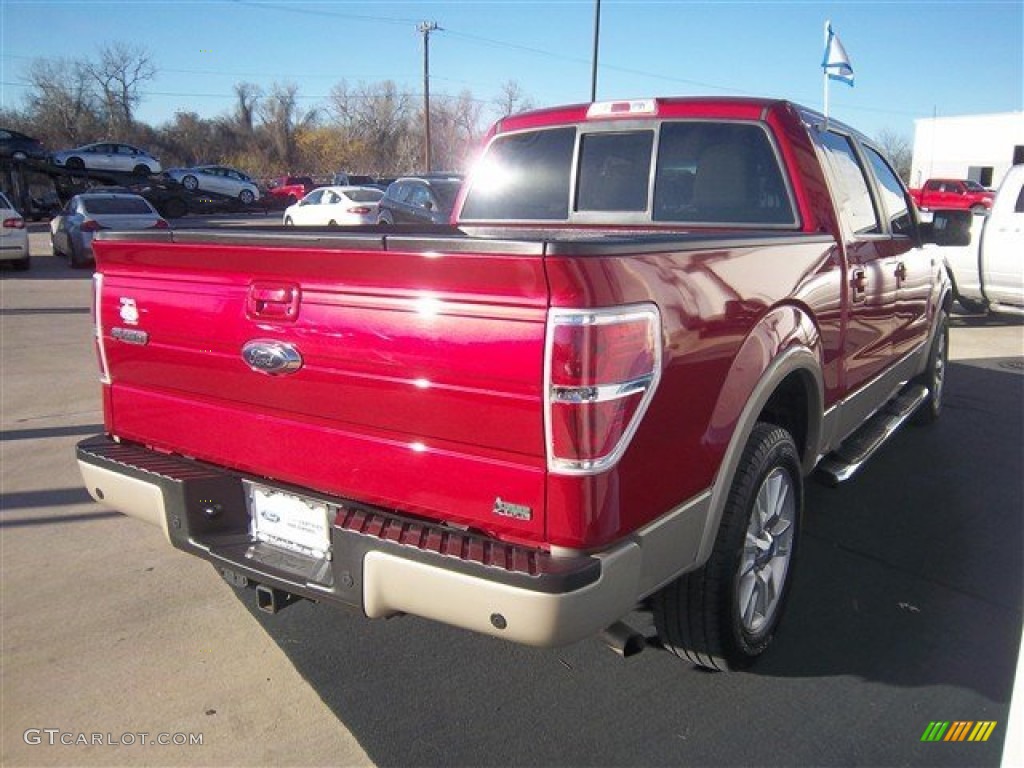 2010 F150 Lariat SuperCrew - Red Candy Metallic / Tan photo #6