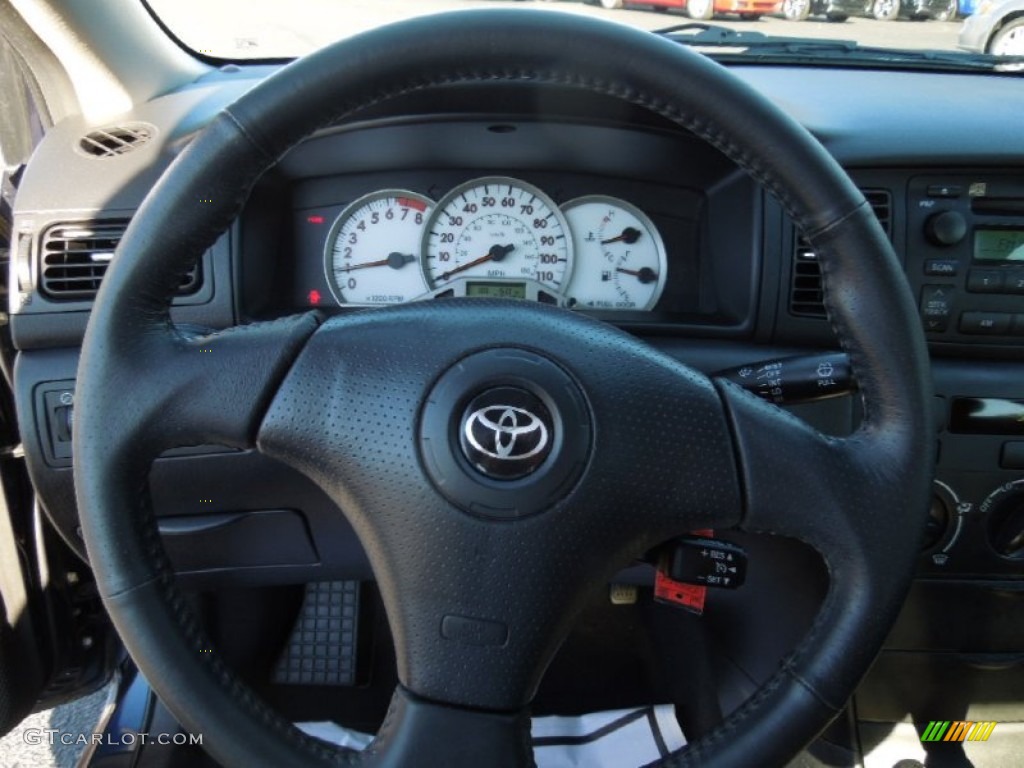 2007 Toyota Corolla S Dark Charcoal Steering Wheel Photo #76112931