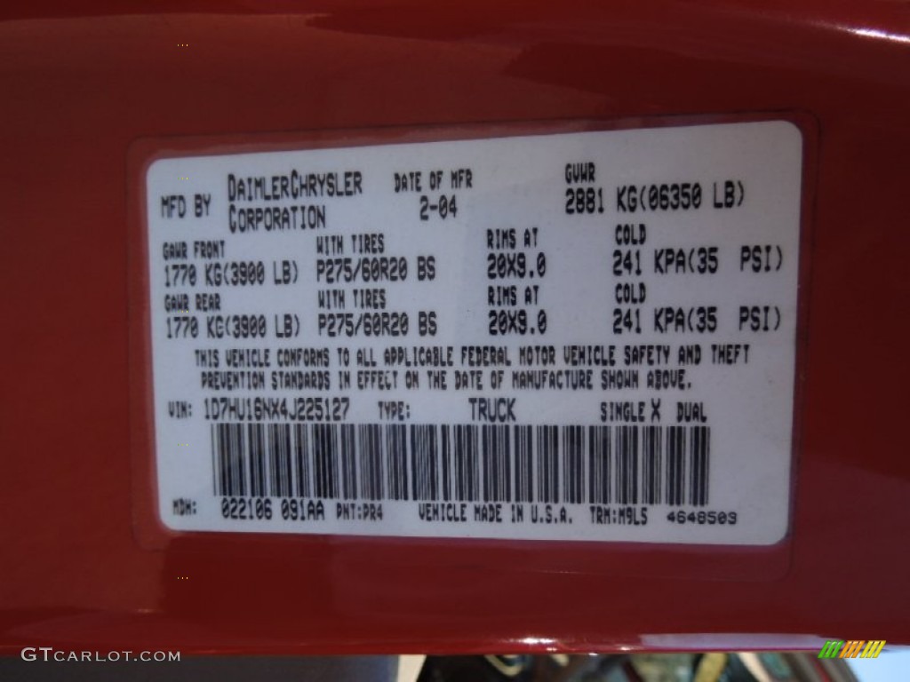 2004 Ram 1500 SLT Regular Cab 4x4 - Flame Red / Taupe photo #7