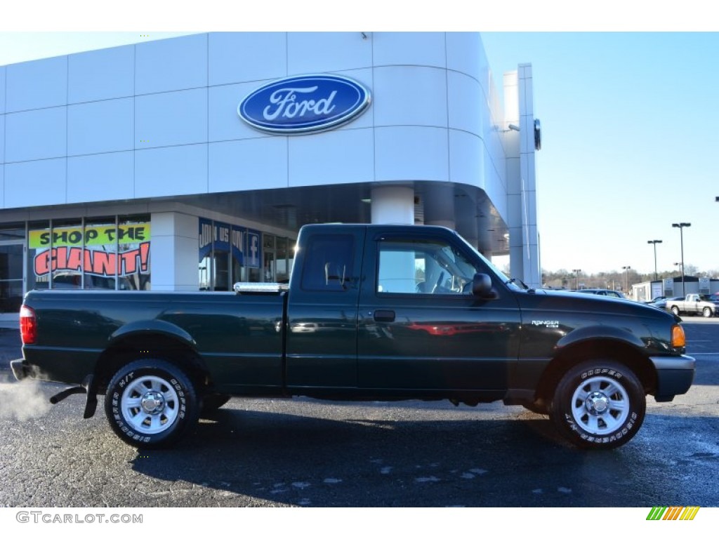 2003 Ranger XLT SuperCab - Dark Highland Green Metallic / Medium Pebble photo #2