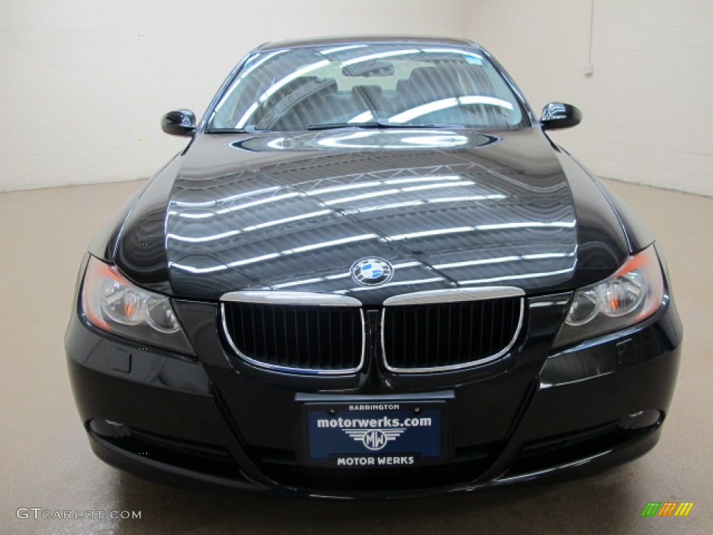 2007 3 Series 328xi Sedan - Black Sapphire Metallic / Black photo #2