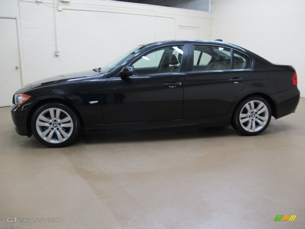 2007 3 Series 328xi Sedan - Black Sapphire Metallic / Black photo #4