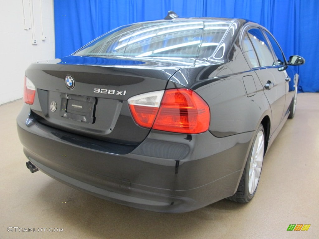 2007 3 Series 328xi Sedan - Black Sapphire Metallic / Black photo #7