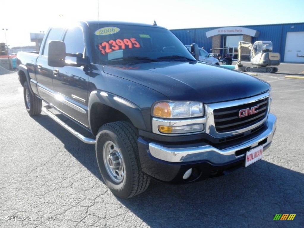 2006 Sierra 2500HD SLT Crew Cab 4x4 - Deep Blue Metallic / Pewter photo #2