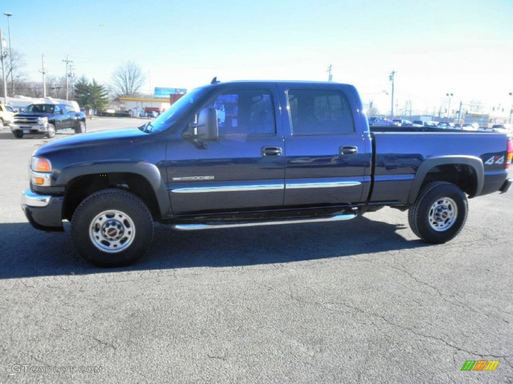 2006 Sierra 2500HD SLT Crew Cab 4x4 - Deep Blue Metallic / Pewter photo #4