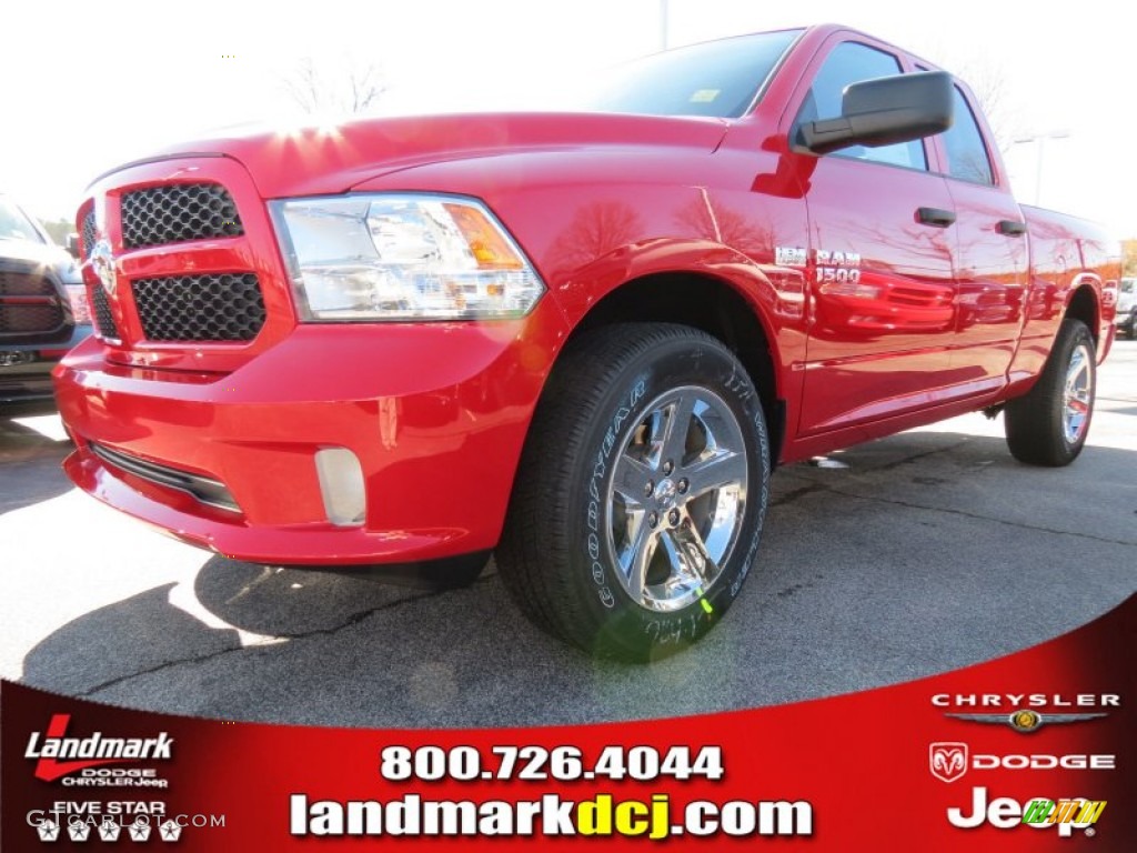 2013 1500 Express Quad Cab - Flame Red / Black/Diesel Gray photo #1
