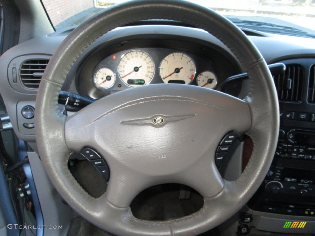 2003 Chrysler Town & Country Limited Taupe Steering Wheel Photo #76119662