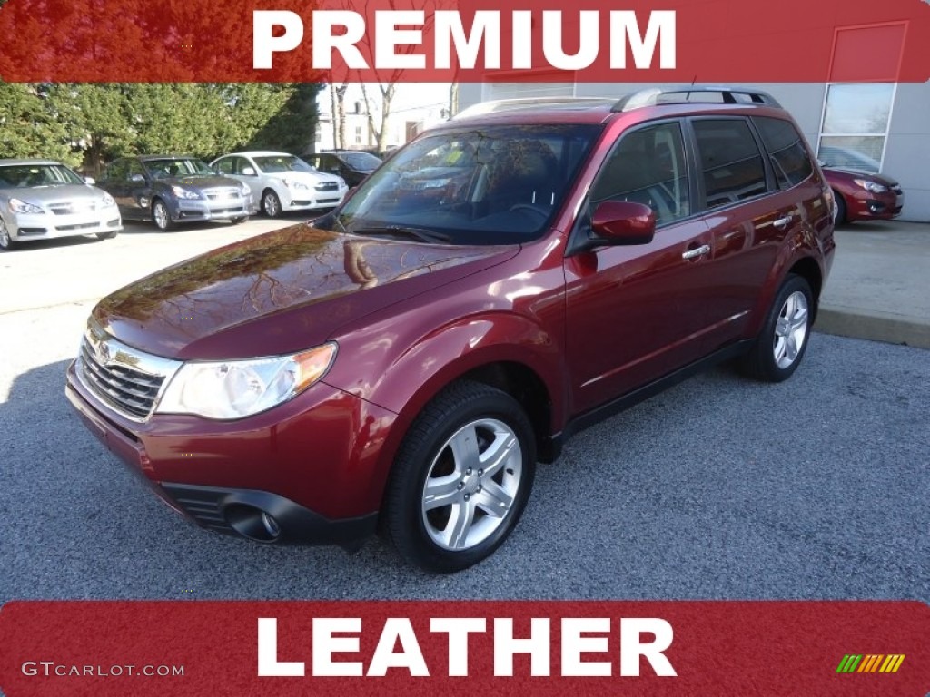 2009 Forester 2.5 X Limited - Camellia Red Pearl / Black photo #1