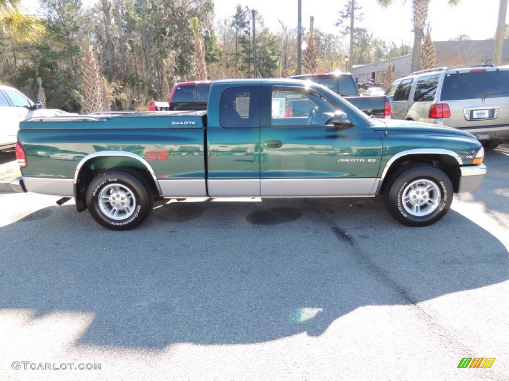 1999 Dakota SLT Extended Cab - Forest Green Pearl / Mist Gray photo #8