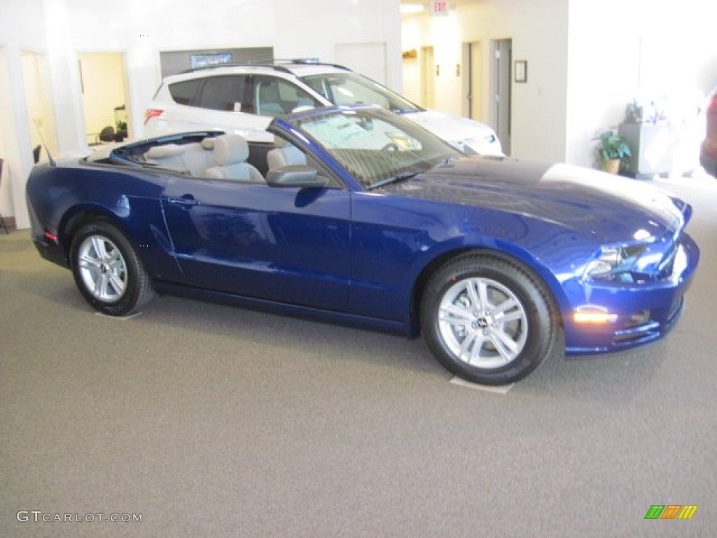 2013 Mustang V6 Convertible - Deep Impact Blue Metallic / Stone photo #1