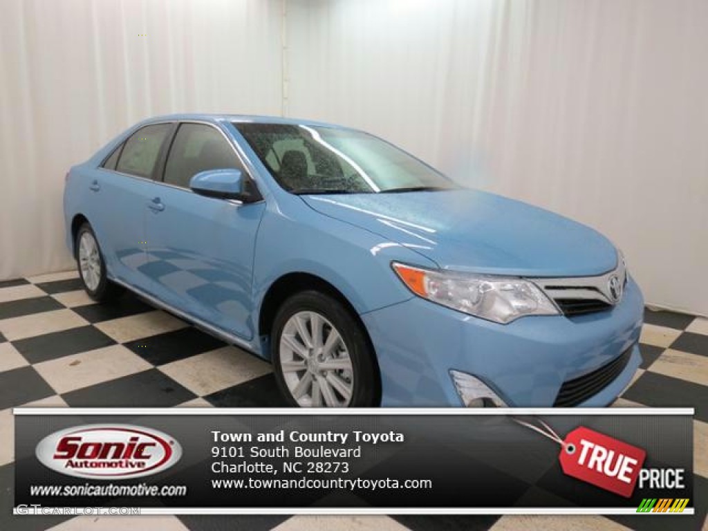 2012 Camry XLE V6 - Clearwater Blue Metallic / Light Gray photo #1
