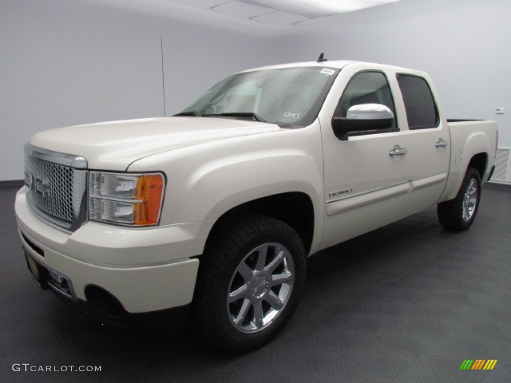 2013 Sierra 1500 Denali Crew Cab AWD - White Diamond Tricoat / Ebony photo #1