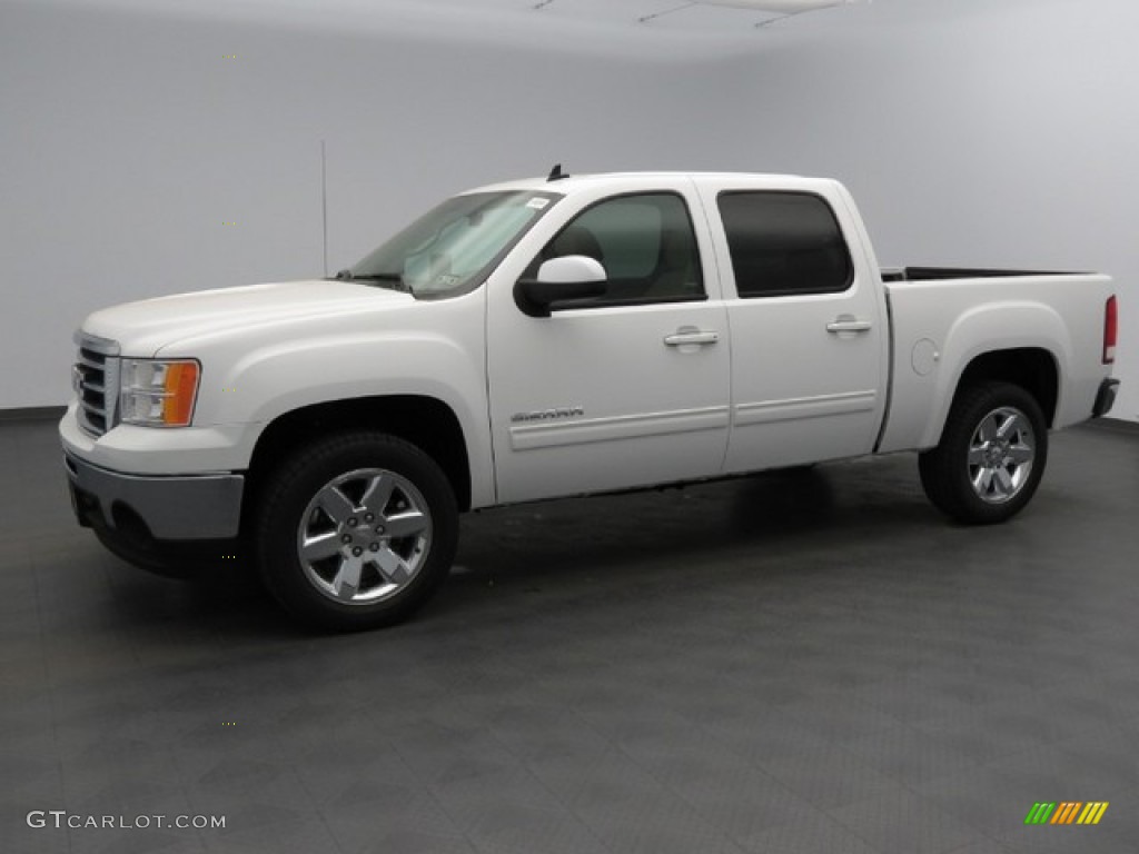 2013 Sierra 1500 SLT Crew Cab - Summit White / Cocoa/Light Cashmere photo #1