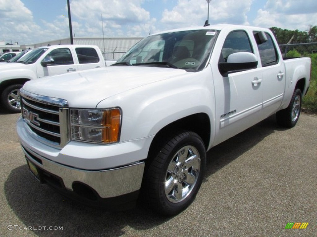 2013 Sierra 1500 SLT Crew Cab - Summit White / Cocoa/Light Cashmere photo #2