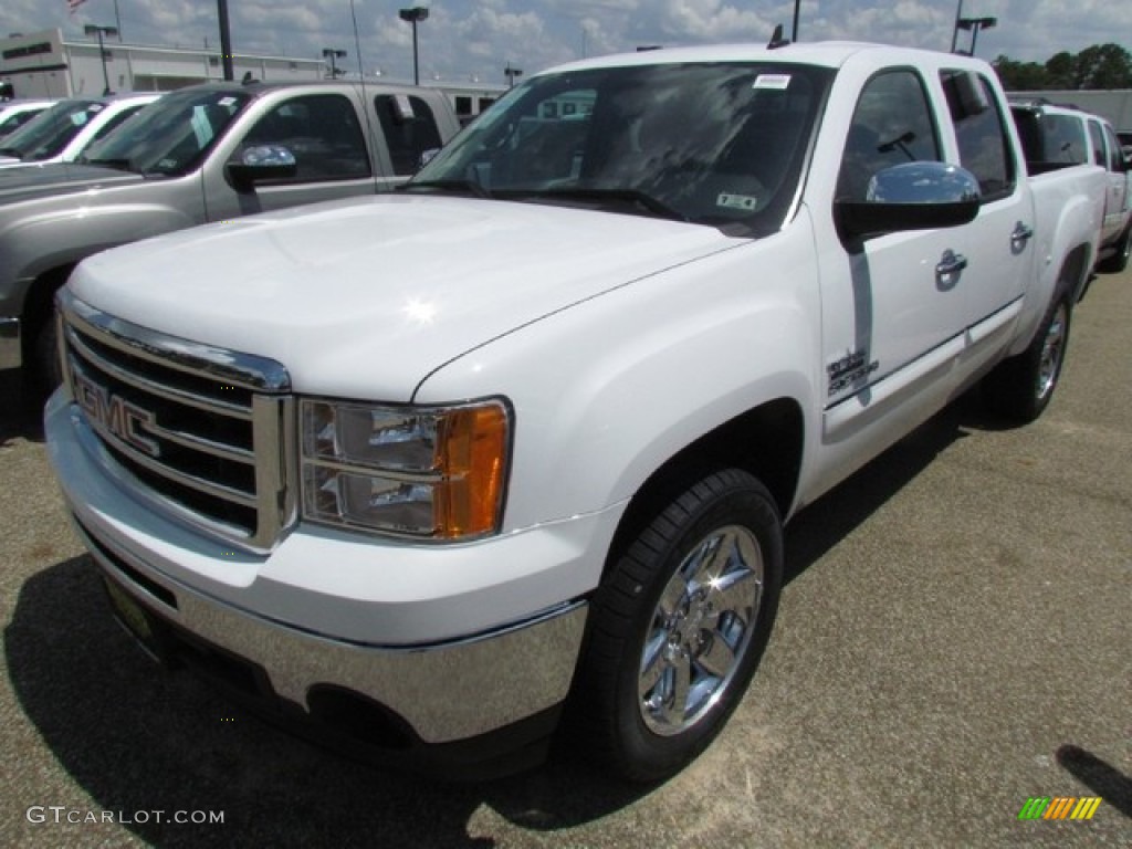2013 Sierra 1500 SLE Crew Cab - Summit White / Ebony photo #2