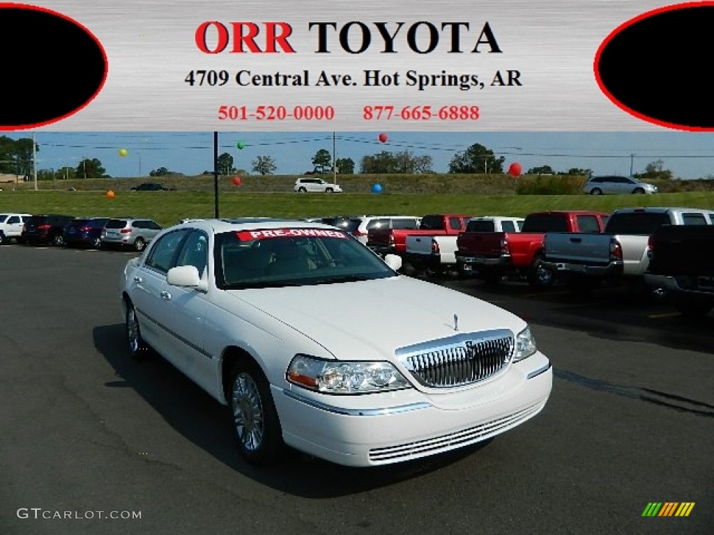 Vibrant White Lincoln Town Car