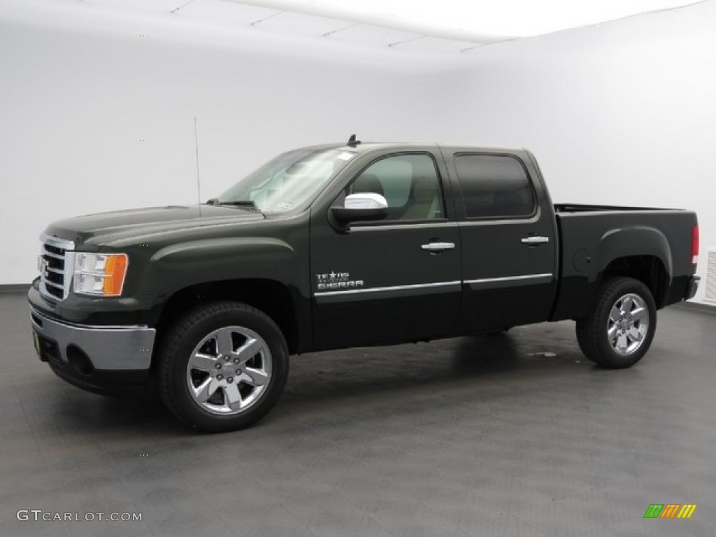 Mineral Green Metallic 2013 GMC Sierra 1500 SLE Crew Cab Exterior Photo #76135815