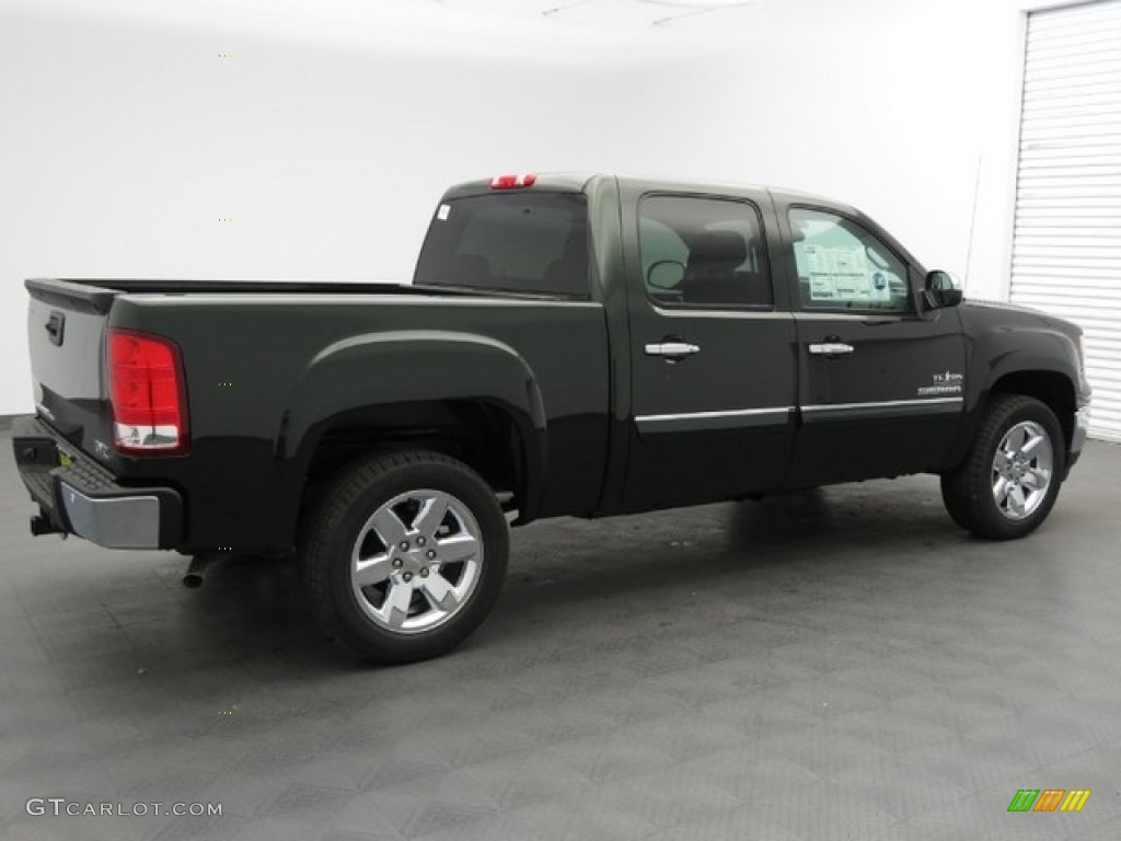 2013 Sierra 1500 SLE Crew Cab - Mineral Green Metallic / Ebony photo #2