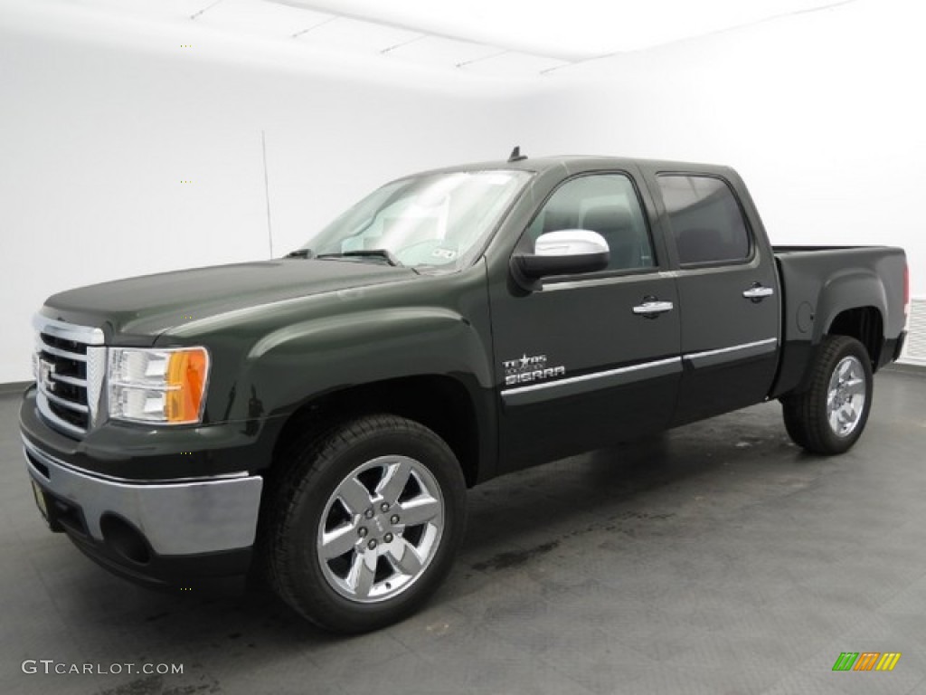 Mineral Green Metallic 2013 GMC Sierra 1500 SLE Crew Cab Exterior Photo #76136553