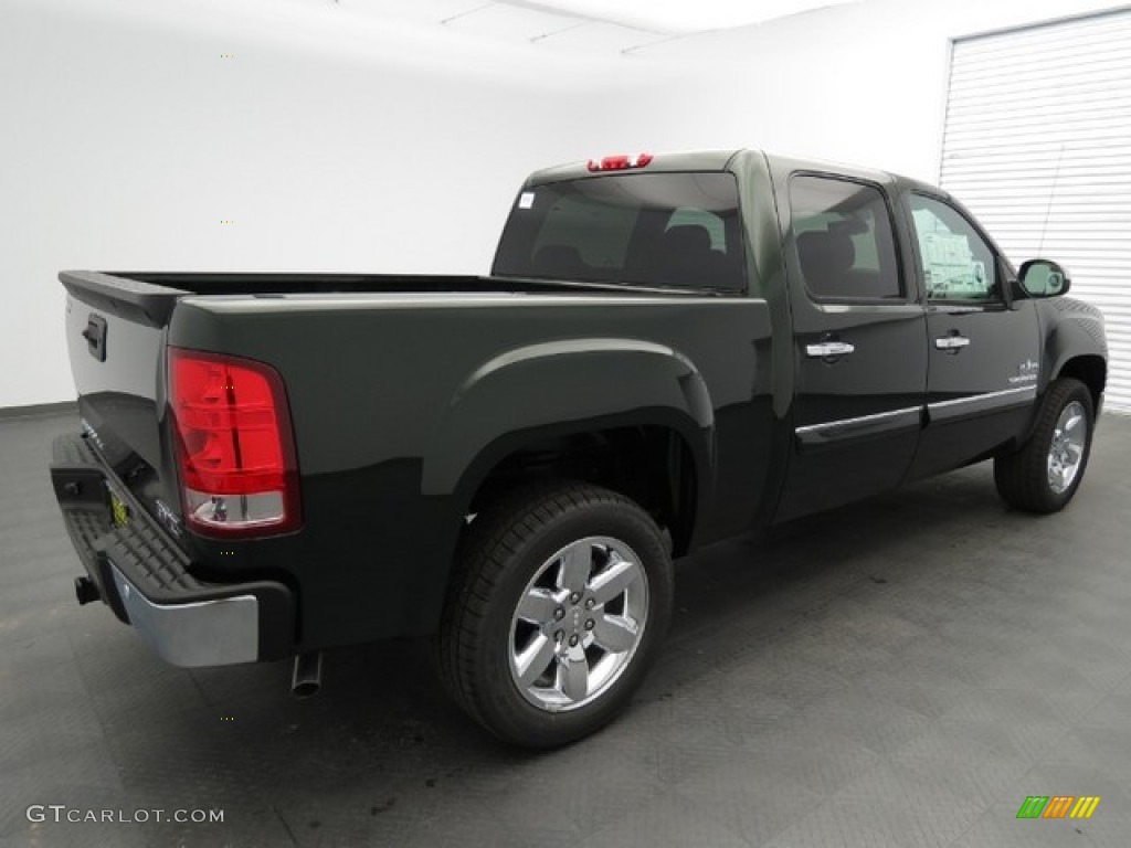 2013 Sierra 1500 SLE Crew Cab - Mineral Green Metallic / Ebony photo #2