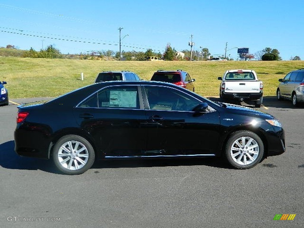 2012 Camry Hybrid XLE - Attitude Black Metallic / Ivory photo #2