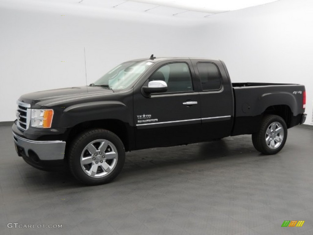 2013 Sierra 1500 SLE Extended Cab 4x4 - Onyx Black / Ebony photo #1