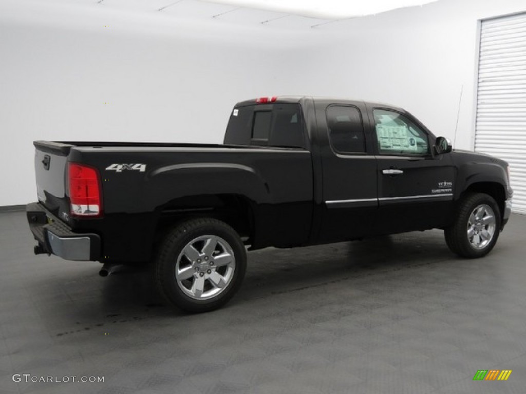 2013 Sierra 1500 SLE Extended Cab 4x4 - Onyx Black / Ebony photo #2