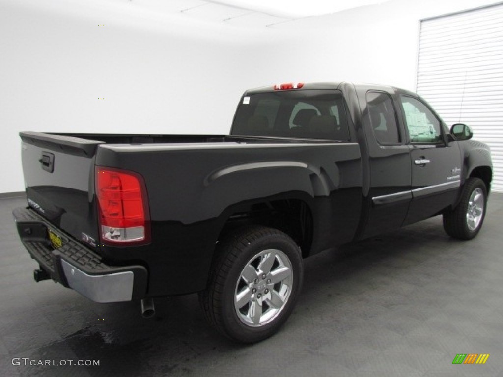 2013 Sierra 1500 SLE Extended Cab - Onyx Black / Very Dark Cashmere/Light Cashmere photo #2