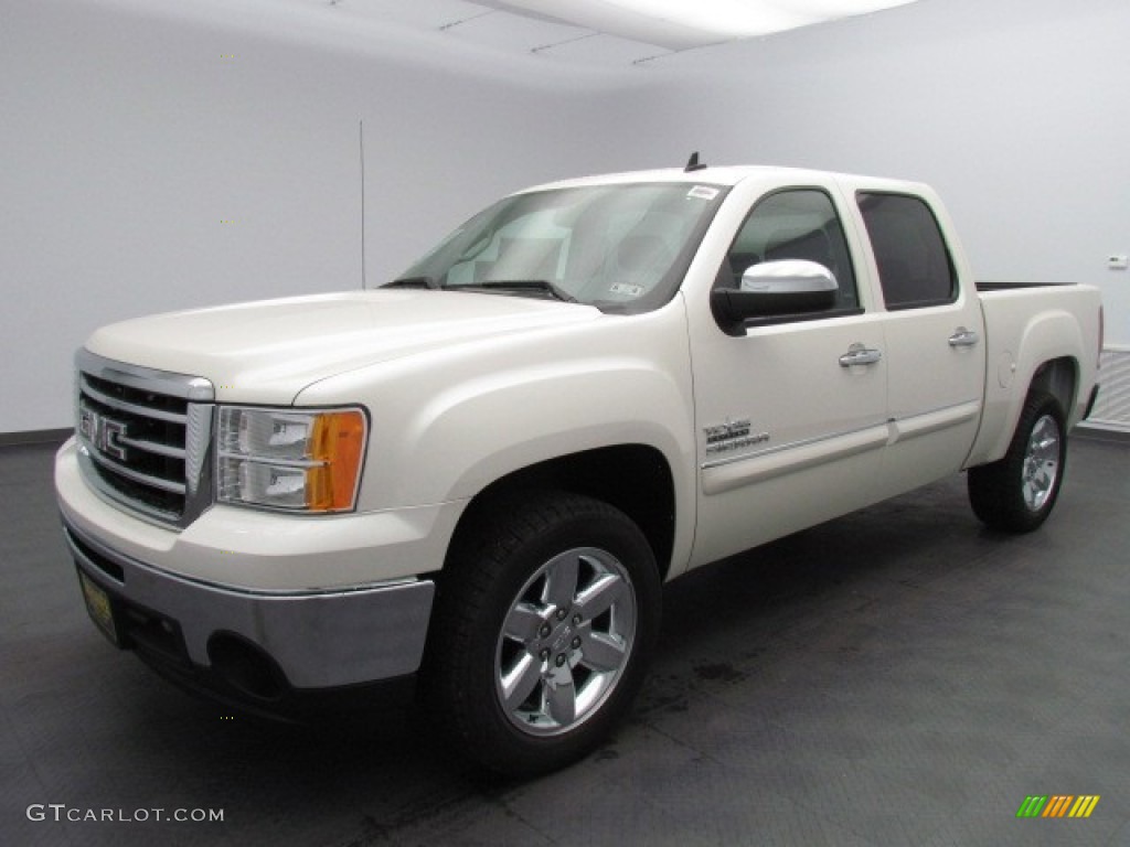 2013 Sierra 1500 SLE Crew Cab - White Diamond Tricoat / Ebony photo #1