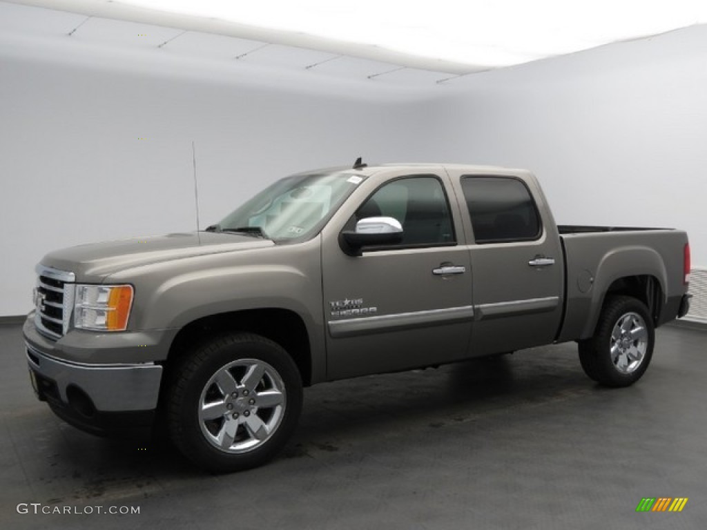 2013 Sierra 1500 SLE Crew Cab - Steel Gray Metallic / Ebony photo #1