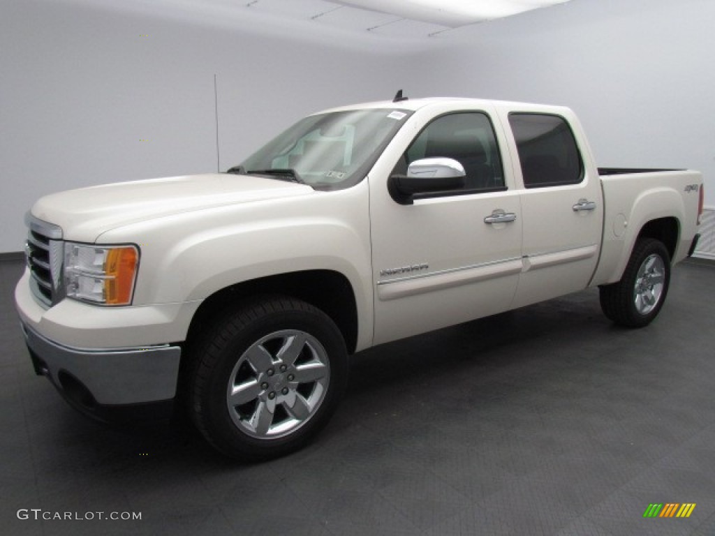 White Diamond Tricoat 2013 GMC Sierra 1500 SLT Crew Cab 4x4 Exterior Photo #76142251