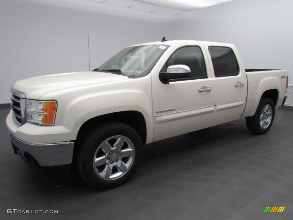 2013 Sierra 1500 SLT Crew Cab 4x4 - White Diamond Tricoat / Ebony photo #1