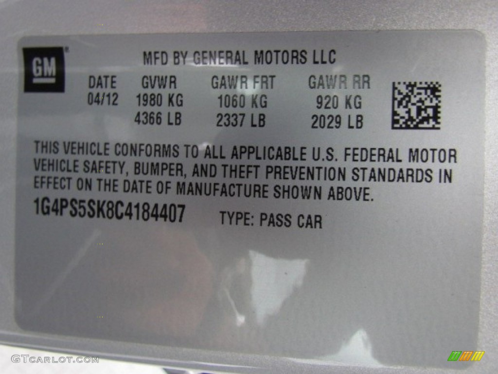 2012 Verano FWD - Quicksilver Metallic / Ebony photo #5