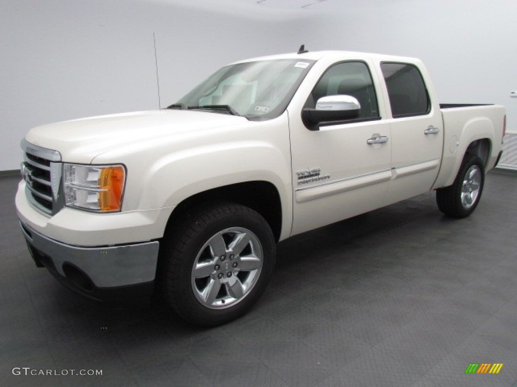 2013 Sierra 1500 SLE Crew Cab - White Diamond Tricoat / Ebony photo #1