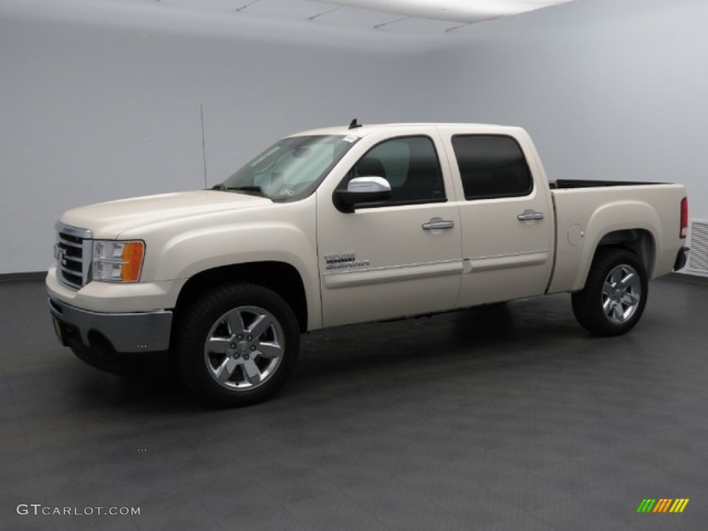 2013 Sierra 1500 SLE Crew Cab - White Diamond Tricoat / Ebony photo #1