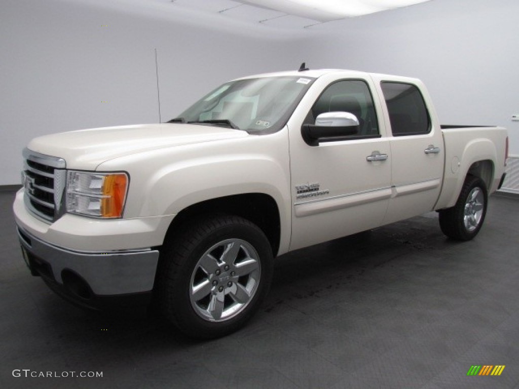 2013 Sierra 1500 SLE Crew Cab - White Diamond Tricoat / Ebony photo #1