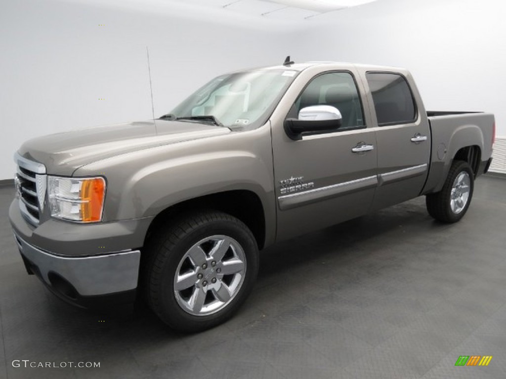 2013 Sierra 1500 SLE Crew Cab - Steel Gray Metallic / Ebony photo #1