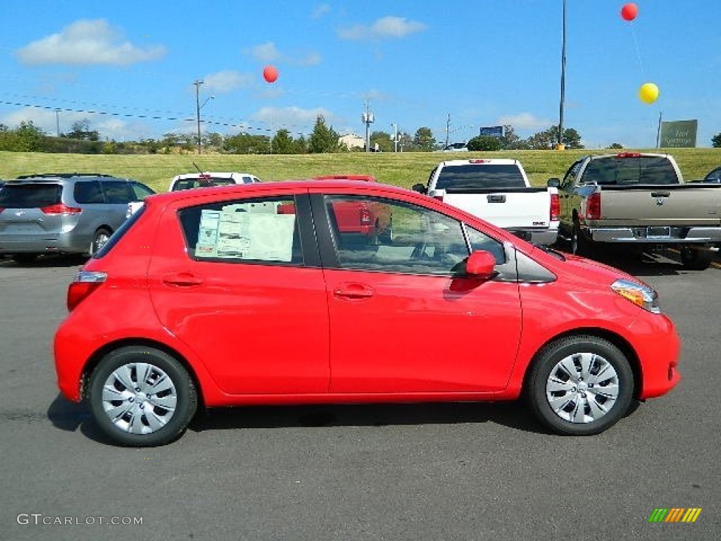 2013 Yaris LE 5 Door - Absolutely Red / Ash photo #2
